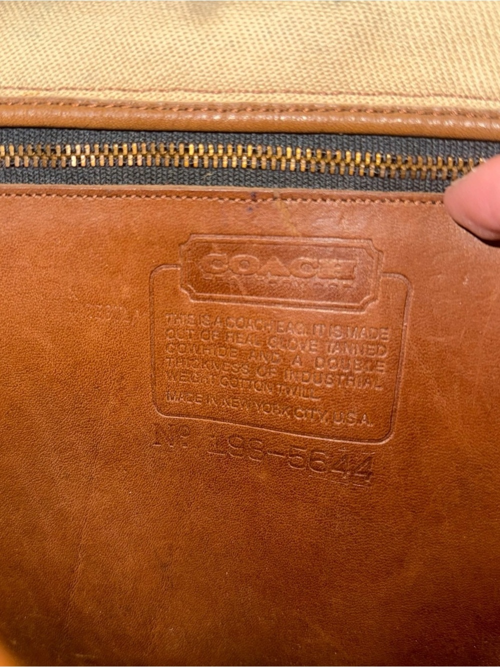 RARE Vintage Coach 70s Convertible Clutch Twill NYC Creed Leather Trim Used - Picture 14 of 16